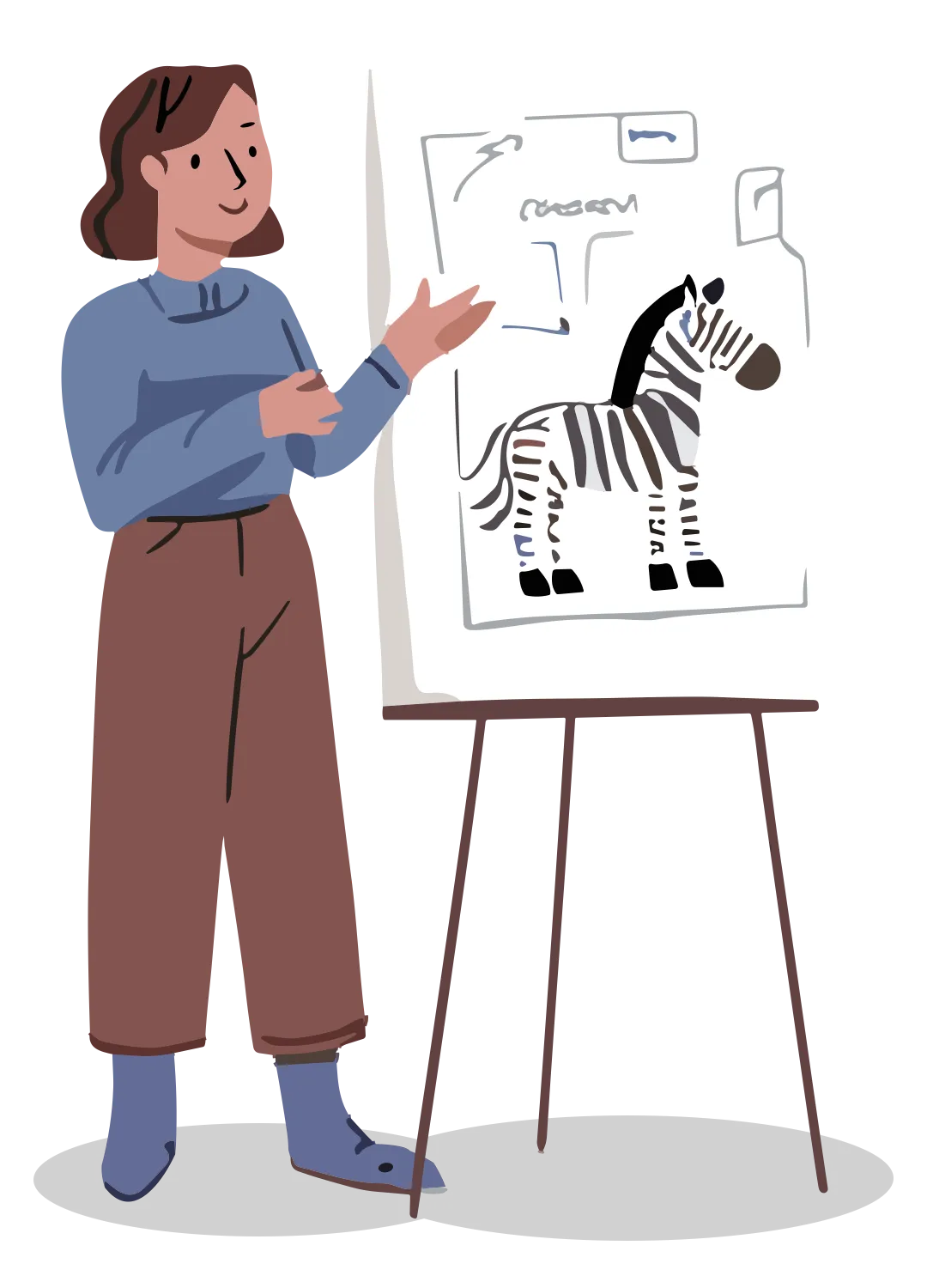 Ein Flipchart mit einem Zebra - Symbol für unsere systemische Therapie in Bremen